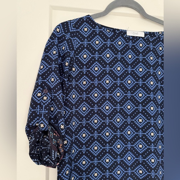 OVI Blue Geometric Pattern Dress - Picture 2 of 2